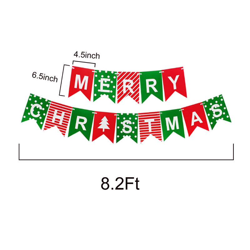 Christmas letter banner, Christmas spiral flower hanging decoration, hotel shopping mall, kindergarten paper fan pennant (minimum order of 10 pieces)