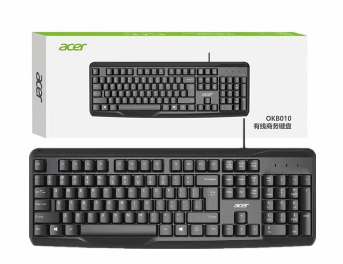 acer OAK960 有線鍵鼠套裝,適用於家用、商務辦公,可連接筆記本、臺式電腦,USB 接口