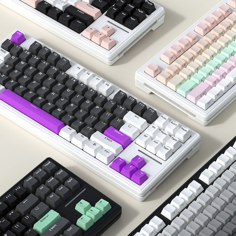 Technology M87 是一款三模無線藍牙機械鍵盤,也支持有線連接,具備 RGB 效果,採用 gasket 結構且支持熱插拔,可客製化,適用於遊戲場景