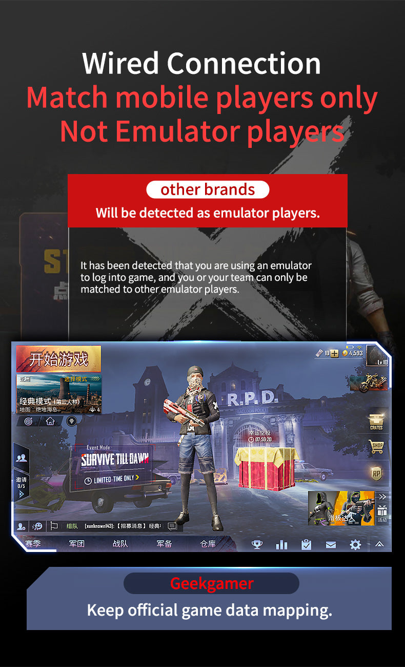 Mixlite 喫雞王座,遊戲手把鍵鼠轉換器,適用於英雄聯盟手遊等遊戲的周邊