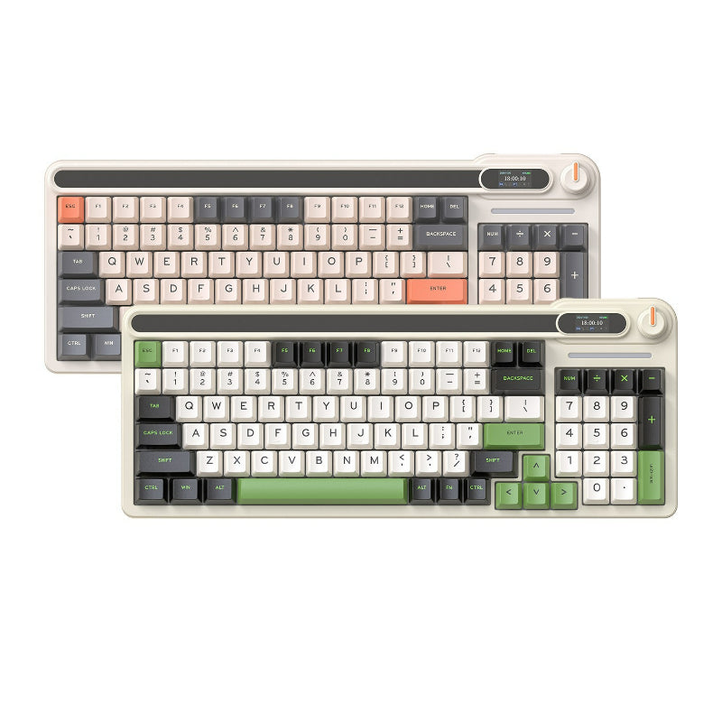 smailwolf MK98 三模 RGB 無線鍵盤,帶屏幕,藍牙客製化,遊戲機械鍵盤,具備拾音燈