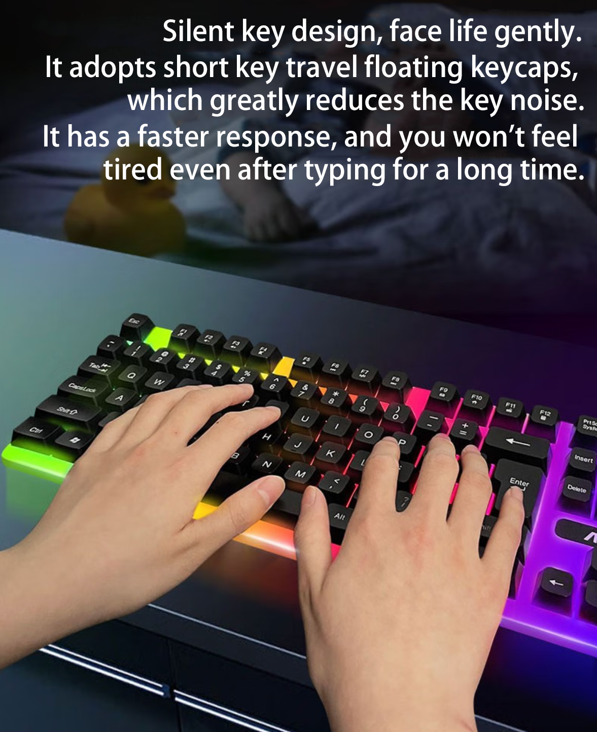 AOC KM100 有線 USB 發光鍵鼠套裝,機械手感,遊戲專用