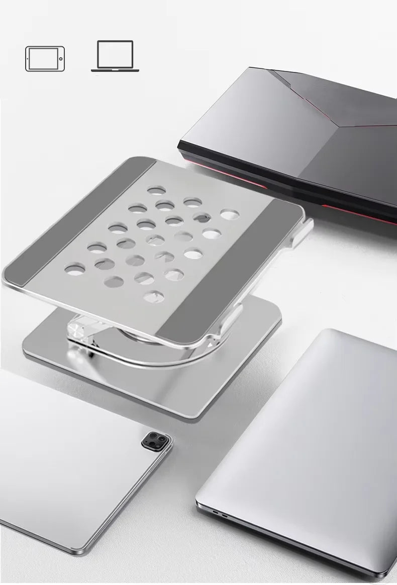 伸縮式筆記本桌面支架!360° 旋轉底座 + 高度可調 坐用舒適維持好姿勢