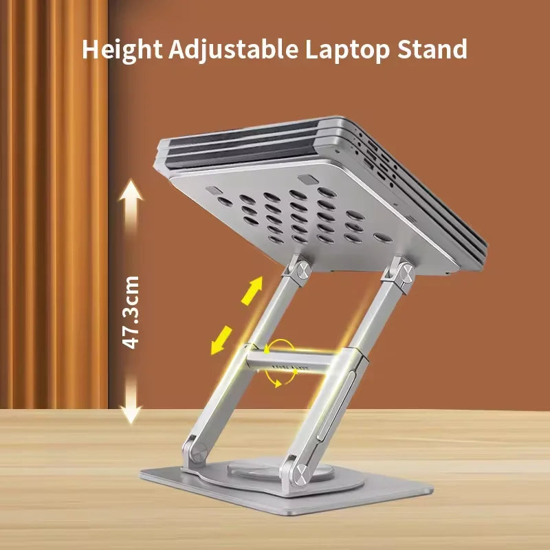 伸縮式筆記本桌面支架!360° 旋轉底座 + 高度可調 坐用舒適維持好姿勢