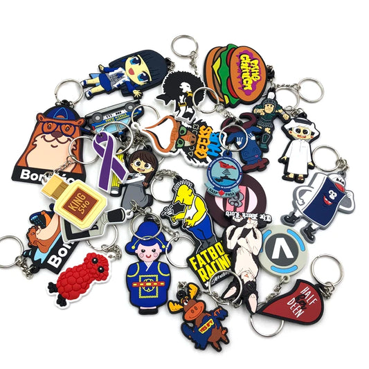 可愛卡通矽膠軟橡膠鑰匙扣 | 2D/3D 標誌定制 字母款任選