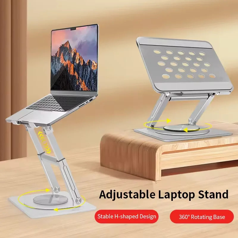 伸縮式筆記本桌面支架!360° 旋轉底座 + 高度可調 坐用舒適維持好姿勢