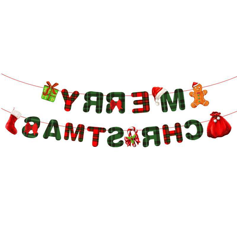 Christmas flag decoration supplies colorful flags pennants hanging flags Christmas party shopping mall scene decoration wholesale (minimum batch of 10 pieces)