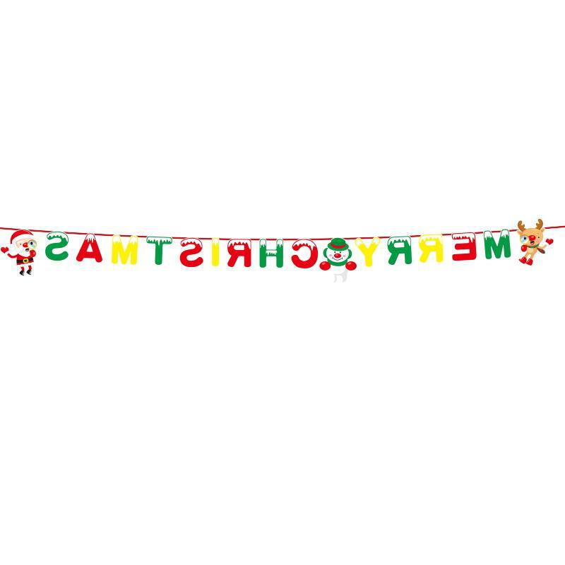 Christmas flag decoration supplies colorful flags pennants hanging flags Christmas party shopping mall scene decoration wholesale (minimum batch of 10 pieces)