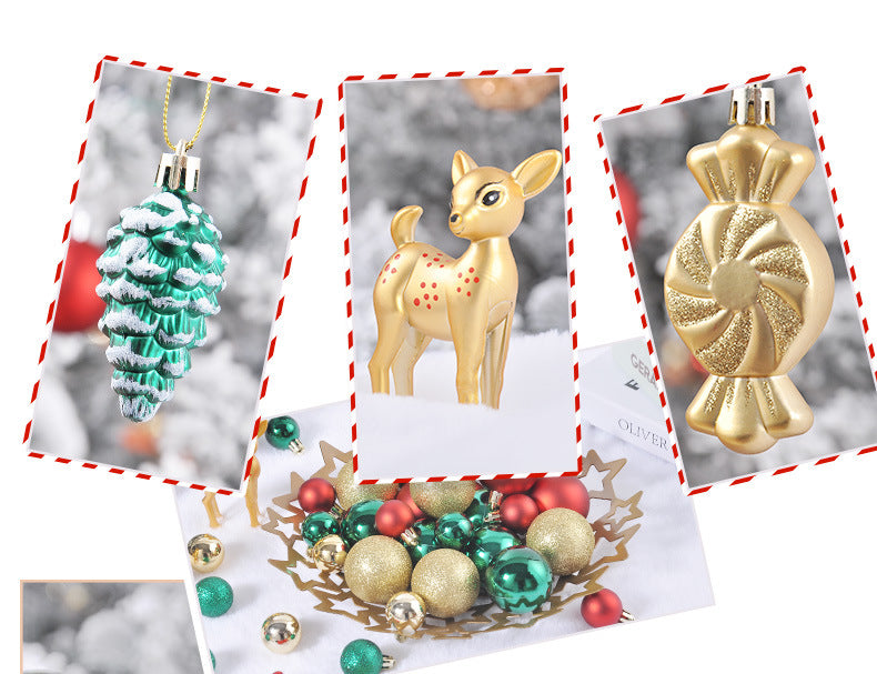 Christmas special-shaped painted 6CM electroplated Christmas ball tree top star hanging decoration Christmas ball set