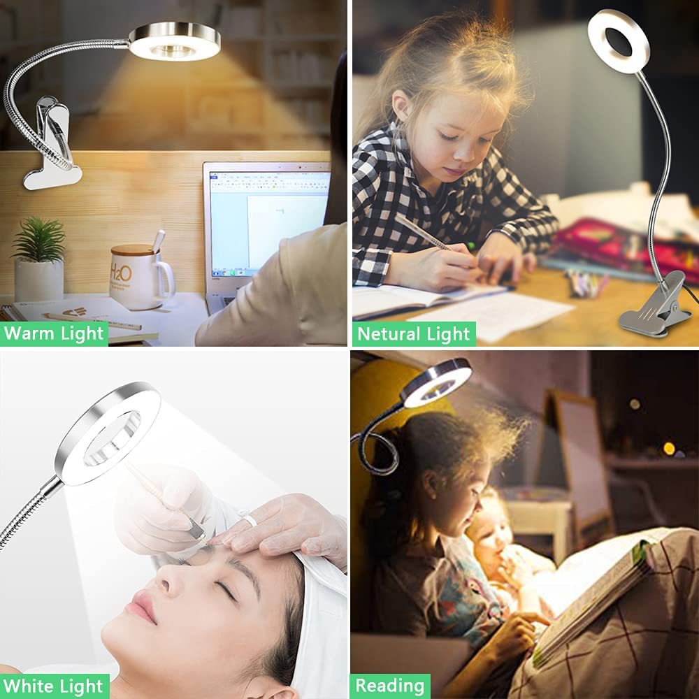 Hose Clamp Lamp Eye Protection Reading Bedside Lamp Clamp Table Lamp USB Clamp Lamp