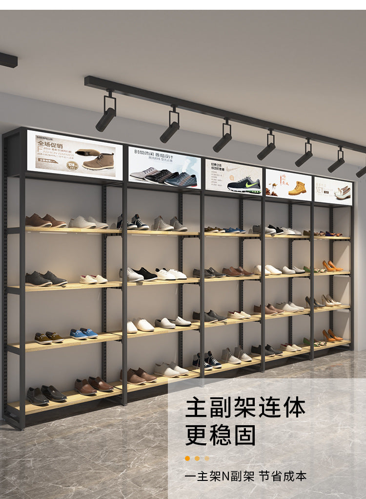 Ironwood shelves convenience store snacks, cosmetics, bags, sample display racks, product storage display cabinets