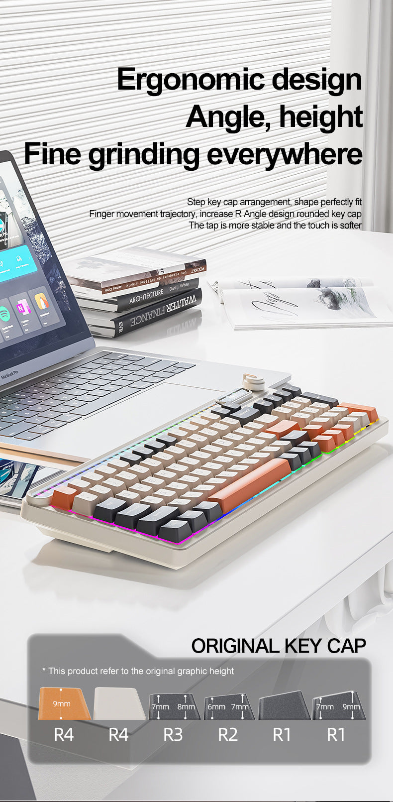 smailwolf MK98 三模 RGB 無線鍵盤,帶屏幕,藍牙客製化,遊戲機械鍵盤,具備拾音燈