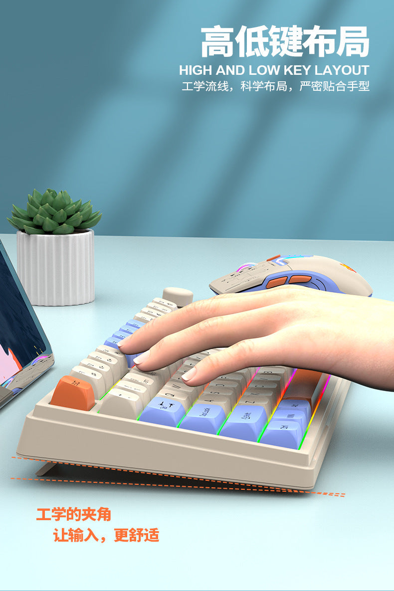 XUNFOX K920 無線藍牙雙模鍵鼠套裝,有機械手感,帶顯示屏與旋鈕,採用三拼色設計