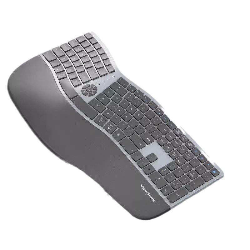 ViewSonic 無線鍵盤,支持藍牙、充電雙模式,具備人體工學設計,適用於筆記本和臺式電腦主機,是多媒體鍵盤