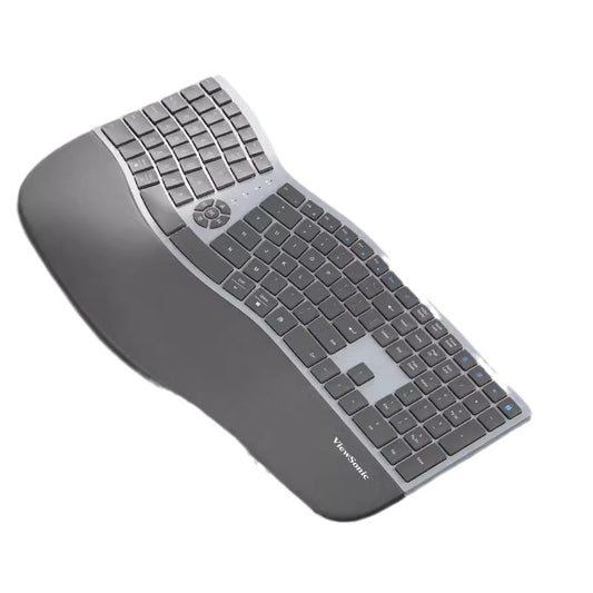 ViewSonic 無線鍵盤,支持藍牙、充電雙模式,具備人體工學設計,適用於筆記本和臺式電腦主機,是多媒體鍵盤