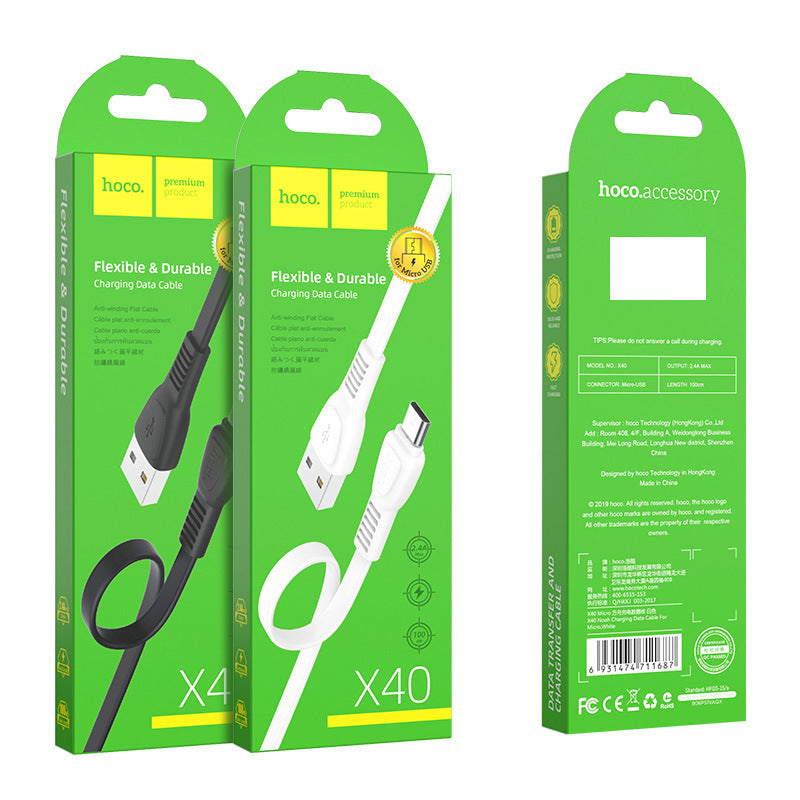 HOCO X40 is suitable for Apple IPhone charging data cable and Android type-c mobile phone durable fast charging cable