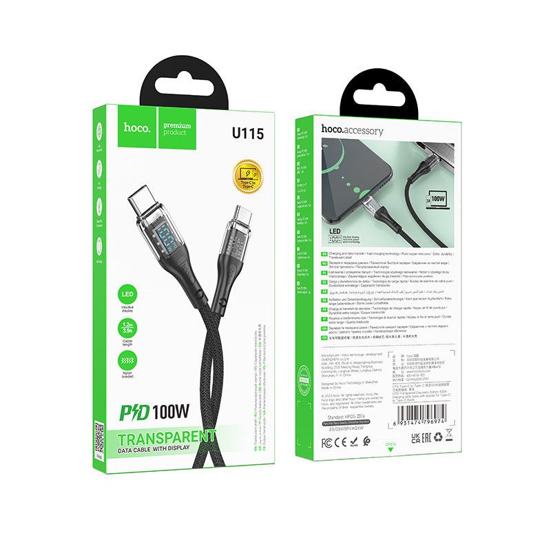 HOCO U115 digital display PD20W charging data cable is suitable for Apple Type-C notebook 60W fast charging