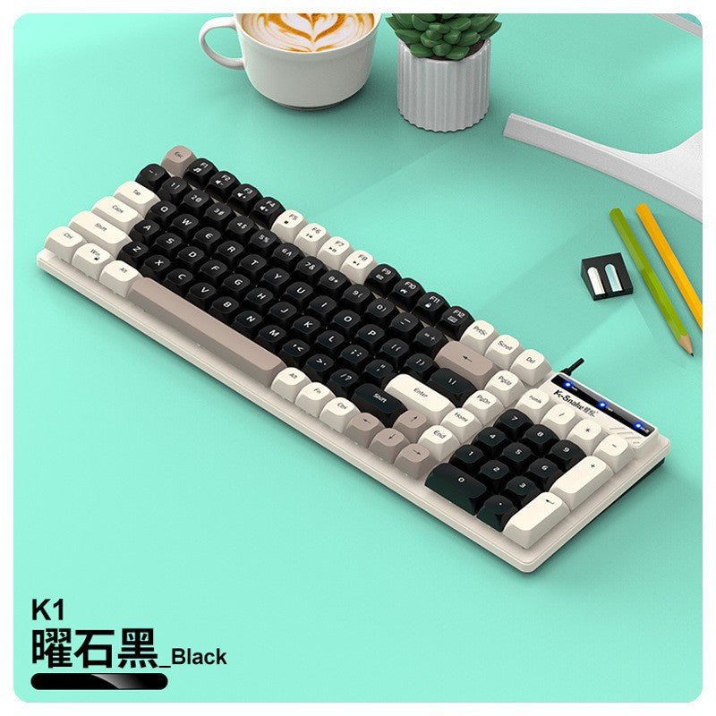 KM100有線鍵盤滑鼠套裝 機械手感