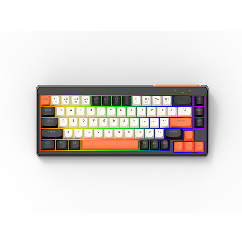 acer 67鍵有線鍵盤,具備炫彩發光效果,擁有機械手感,適用於遊戲和辦公場景,USB接口,採用時尚三拼色設計