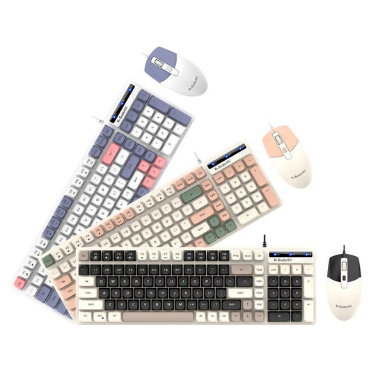 KM100有線鍵盤滑鼠套裝 機械手感