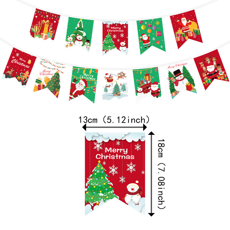 Christmas decorations, venue layout props, Christmas flags, party supplies, pennants, garden flags (minimum batch of 12 pieces)