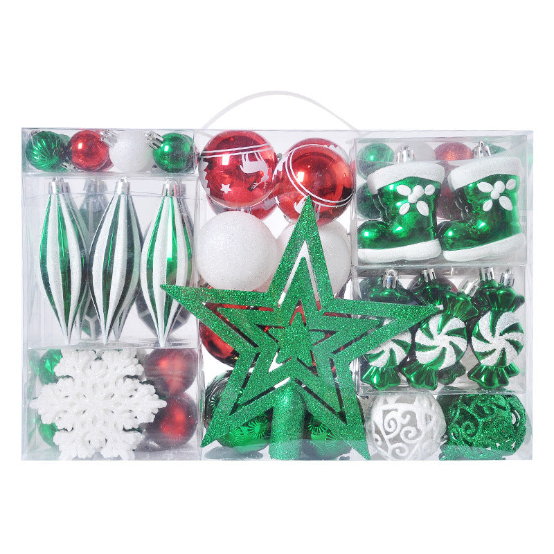 Christmas ornaments Christmas ball set decorative balls 128pcs decorative golden Christmas tree decorations