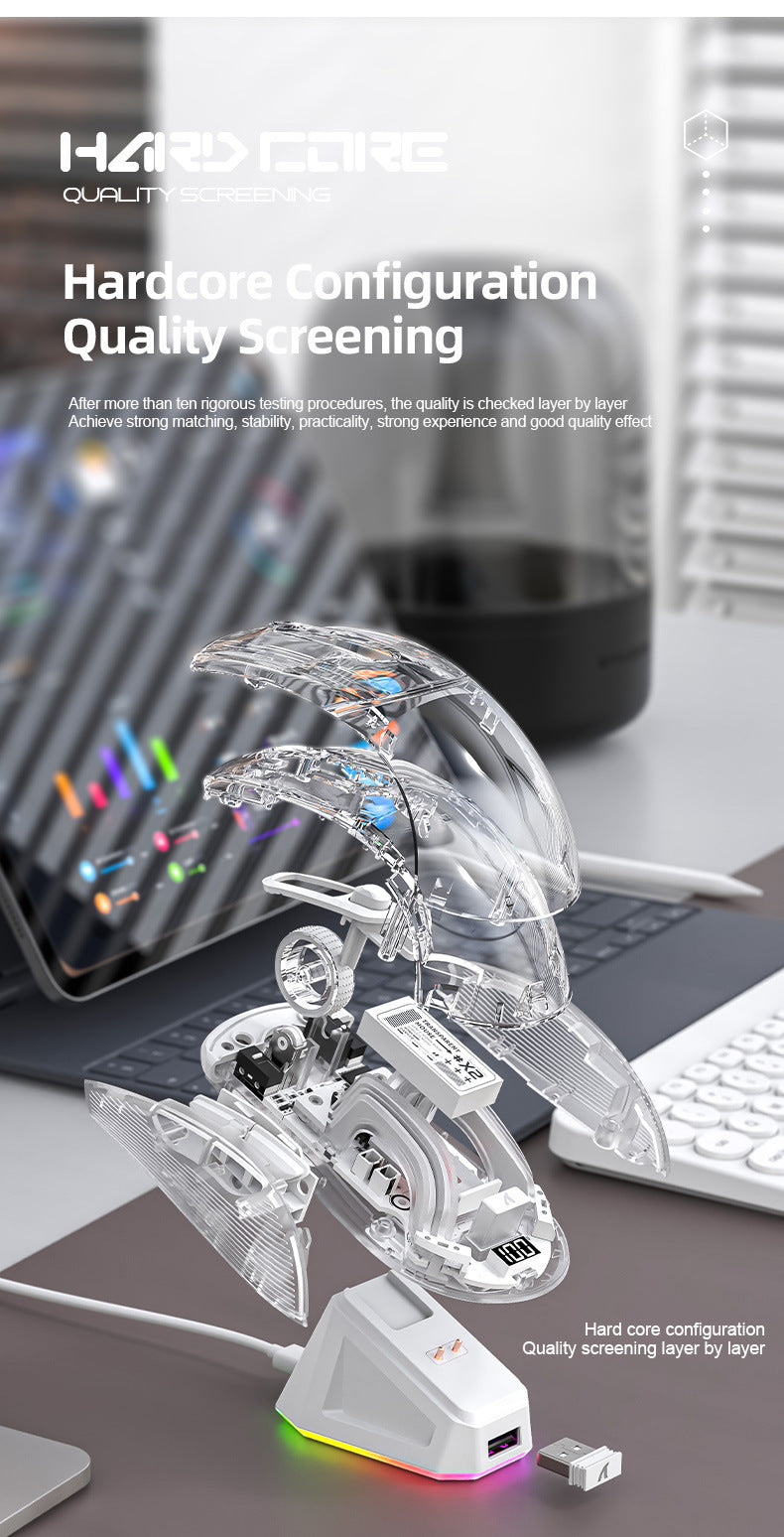 Attack Shark X2PRORGB 是一款發光的無線藍牙三模透明遊戲鼠標,還帶有屏幕