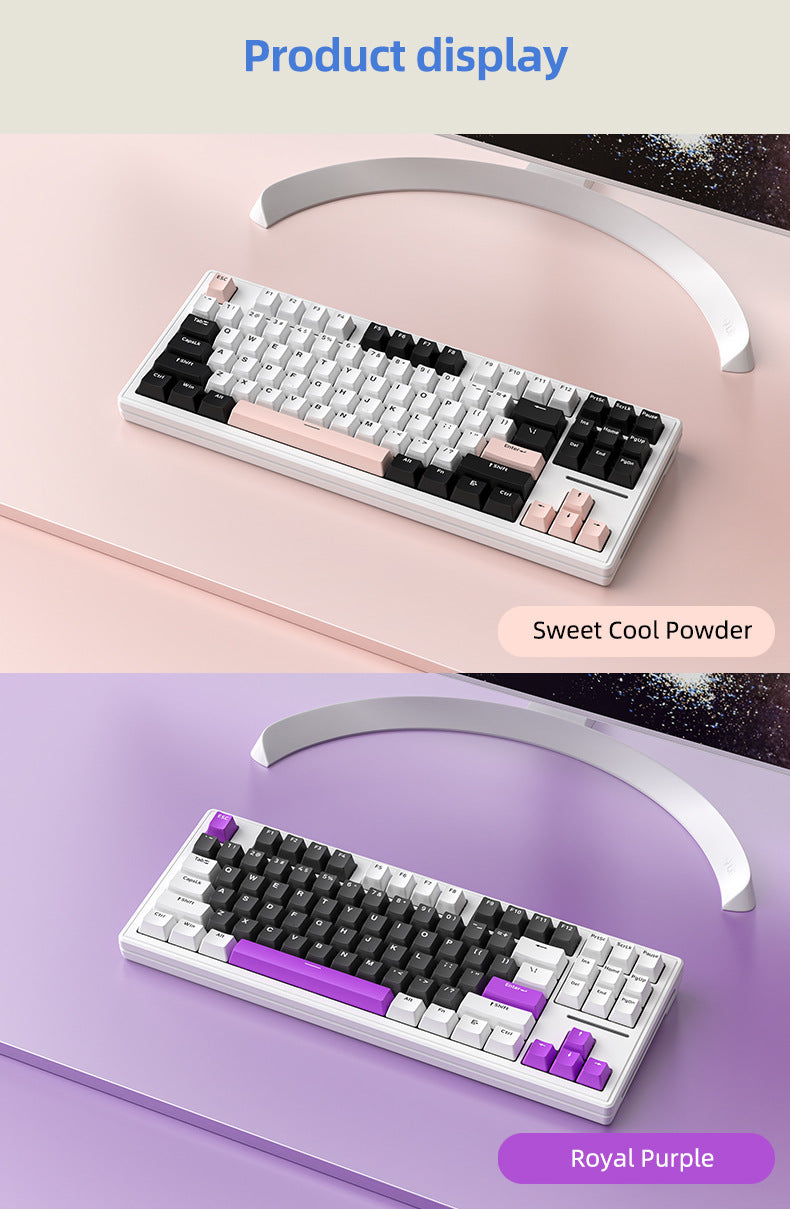 Technology M87 是一款三模無線藍牙機械鍵盤,也支持有線連接,具備 RGB 效果,採用 gasket 結構且支持熱插拔,可客製化,適用於遊戲場景