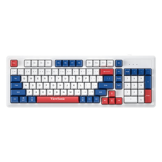 ViewSonic KW127無線98鍵拼色鍵盤,電腦(臺式、筆記本)通用,24G遊戲辦公皆可