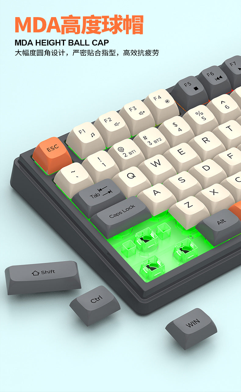 XUNFOX K920 無線藍牙雙模鍵鼠套裝,有機械手感,帶顯示屏與旋鈕,採用三拼色設計