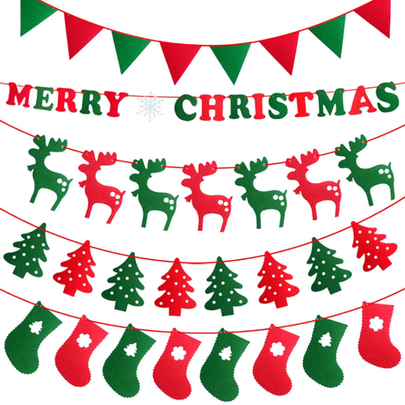 Flag Old Man Wholesale Happy Decoration Christmas Non-Woven Pendant Socks Mall Bla Christmas Santa (Minimum Batch of 12 Pieces)