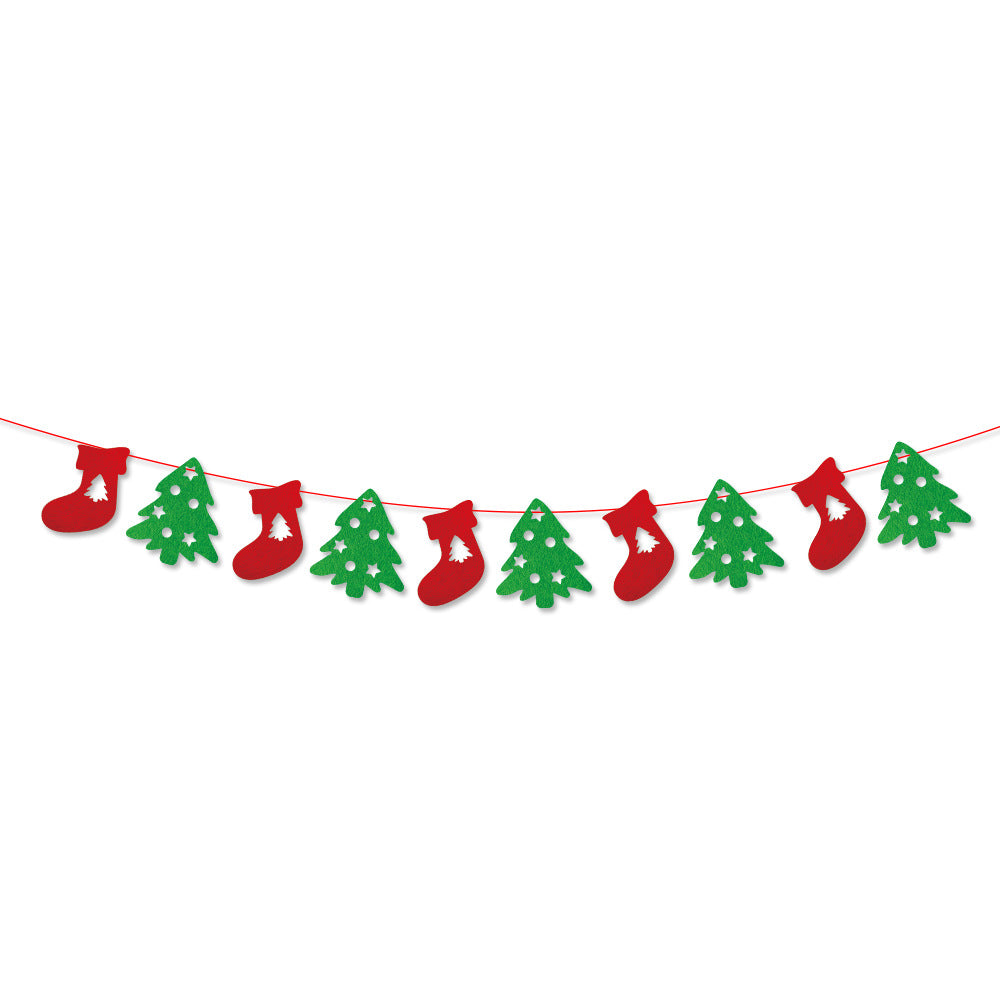 Christmas flags, Christmas decoration flags, felt flags, non-woven banners, Christmas decorations, party supplies (minimum batch of 30 pieces)