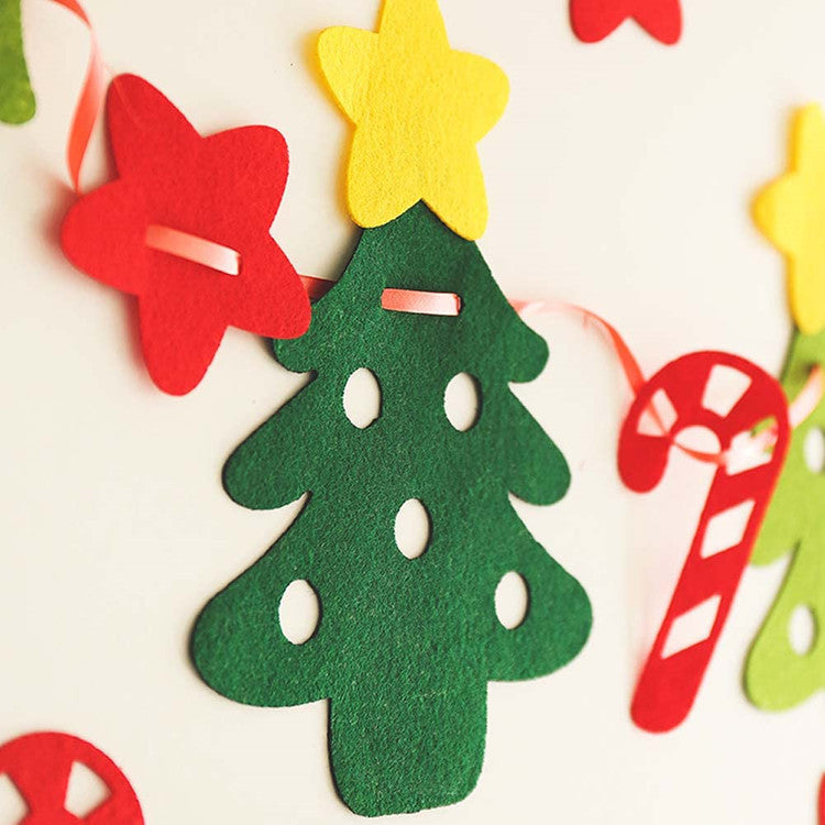 Christmas felt flags, non-woven fabric hanging flags, decorative supplies, Christmas tree pendants (minimum batch of 100 pieces)