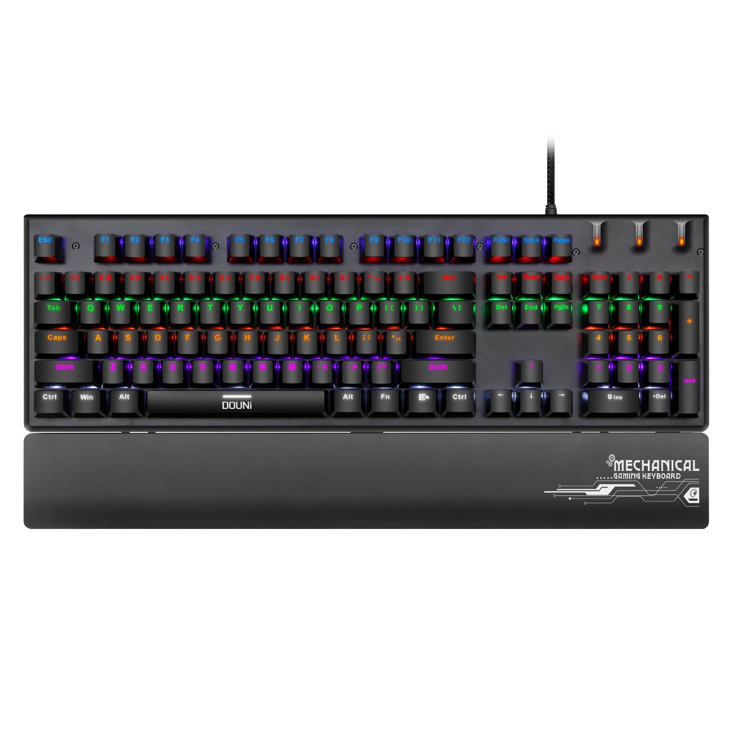 douni MT809真機械鍵鼠套裝,電競辦公雙用,可拆手託,炫彩外觀