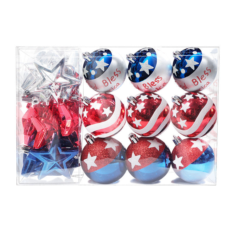 Ball set 36 stars plastic ball painted special-shaped electroplating decoration set hanging ornaments Christmas ball