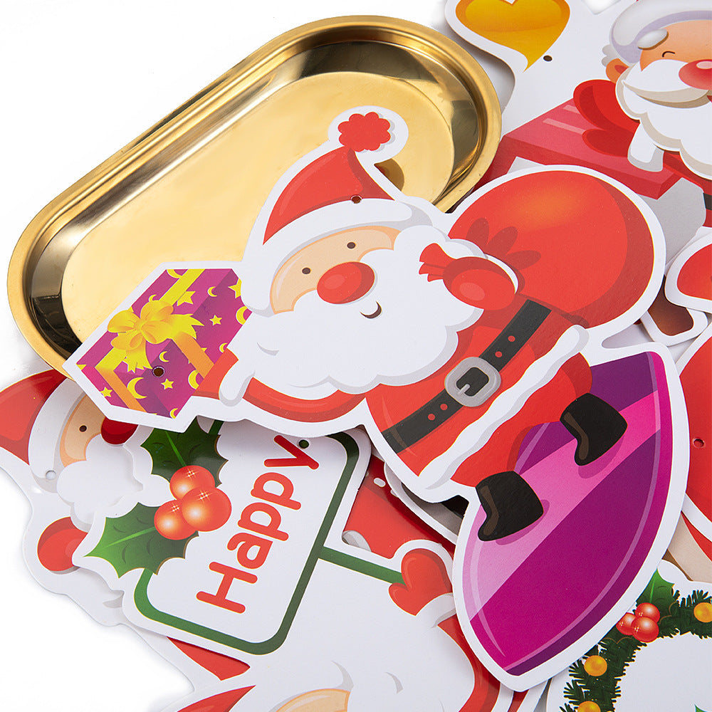 Christmas Paper Flag Merry Christmas Festive Atmosphere Decoration 3 Meter Pendant Decoration Wholesale (Minimum 10 pieces)