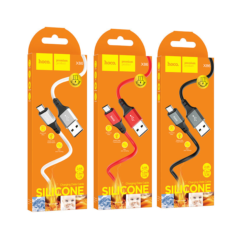 HOCO X86 fast charging cable 60W suitable for Apple PD20W Android Type-C notebook charging silicone cable