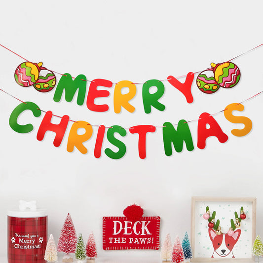 Christmas bells, Christmas letters, red and green flags, Christmas party venue layout, banners and colorful flags (minimum order of 10 pieces)