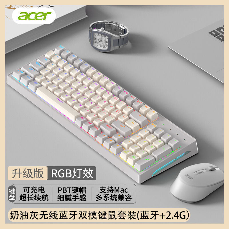 acer OMR-143 無線藍牙雙模鍵鼠套裝,RGB 彩幻燈,可充電,少女拼色