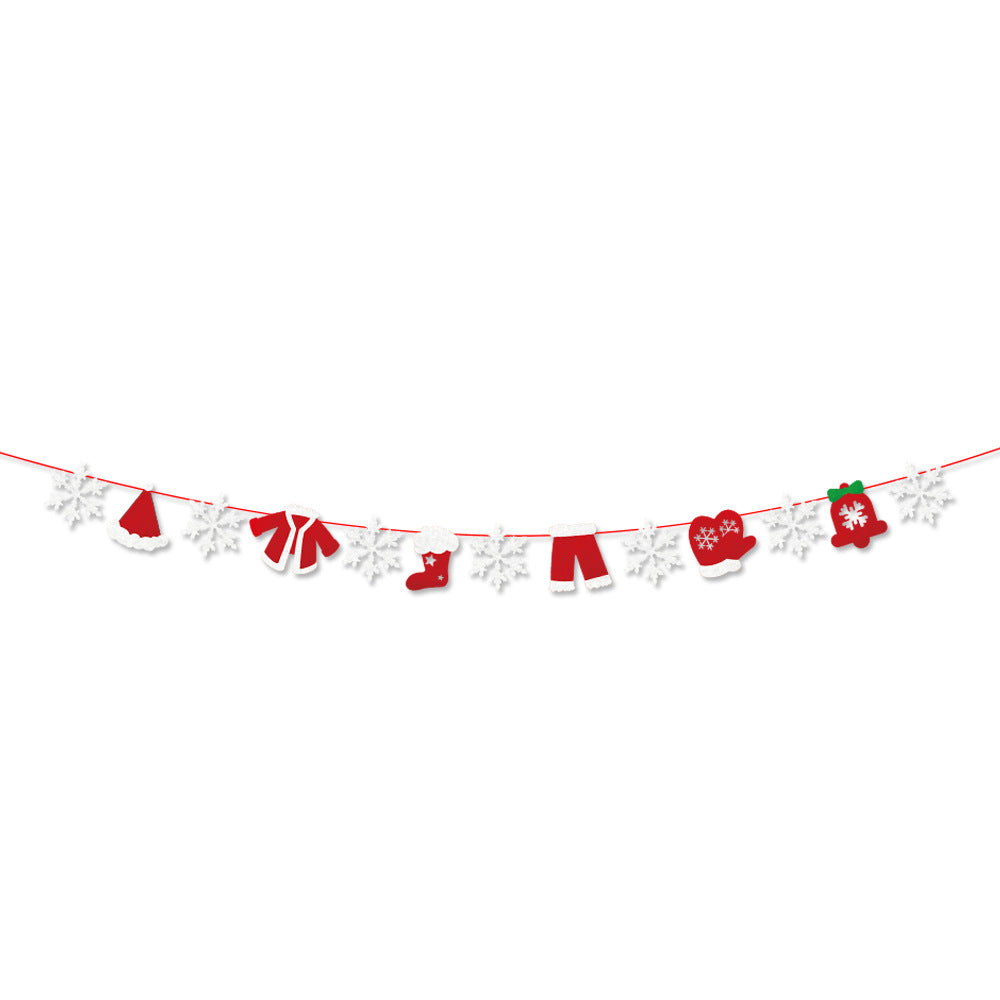 Christmas flags, Christmas decoration flags, felt flags, non-woven banners, Christmas decorations, party supplies (minimum batch of 30 pieces)