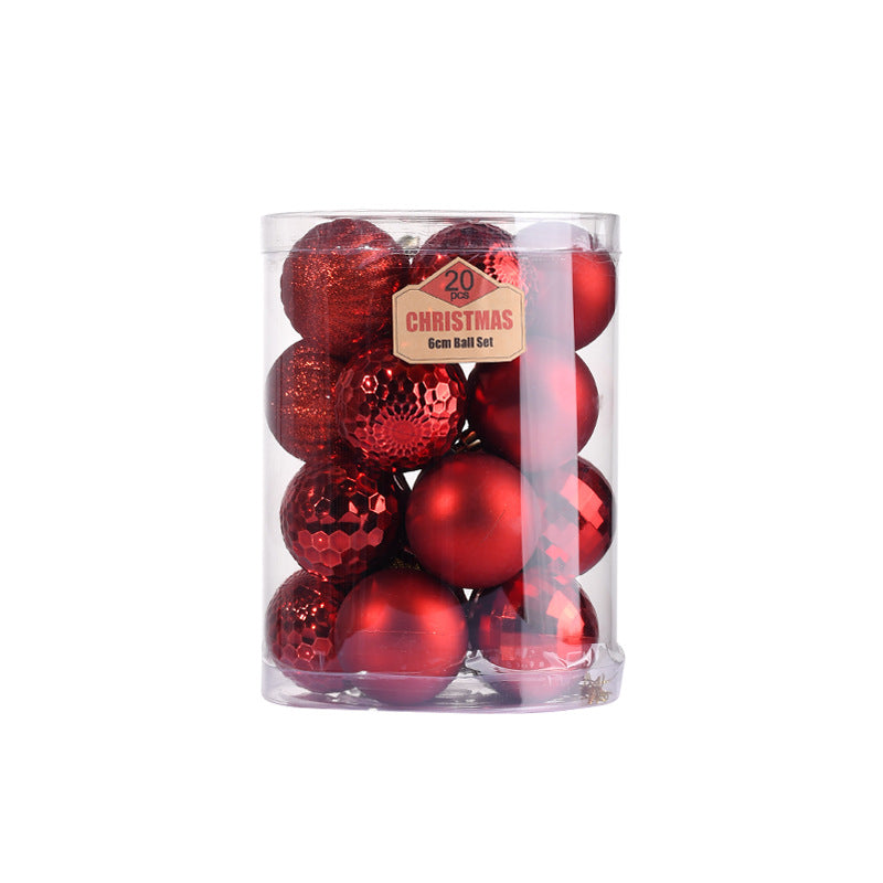 Christmas 8cm blow molded special-shaped balls 20 PVC electroplated plastic balls Christmas tree decoration 6cm Christmas ball set