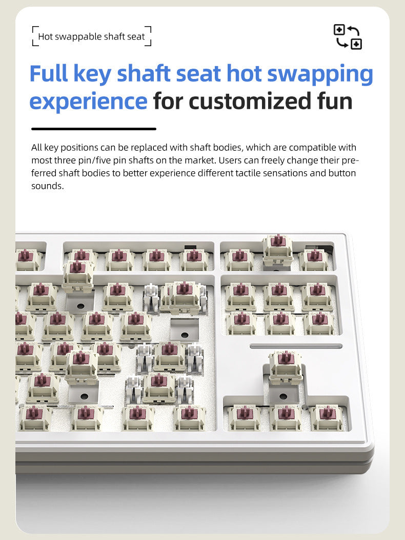 Technology M87 是一款三模無線藍牙機械鍵盤,也支持有線連接,具備 RGB 效果,採用 gasket 結構且支持熱插拔,可客製化,適用於遊戲場景