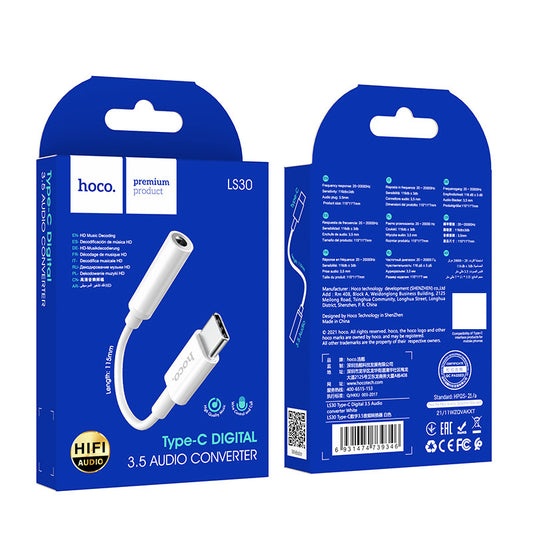 HOCO hoco LS30 headphone adapter wholesale type-c to 3.5mm two-in-one digital audio converter