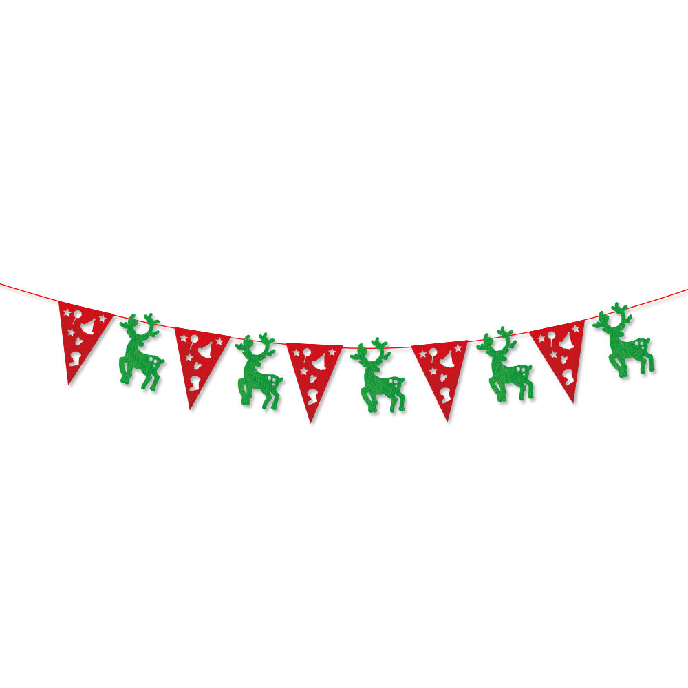 Christmas flags, Christmas decoration flags, felt flags, non-woven banners, Christmas decorations, party supplies (minimum batch of 30 pieces)