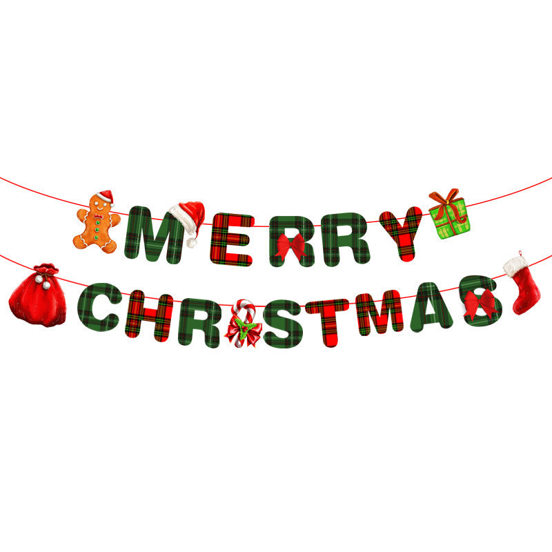 Christmas decoration supplies cartoon flags Christmas scene layout paper hanging flags (minimum batch of 10 pieces)