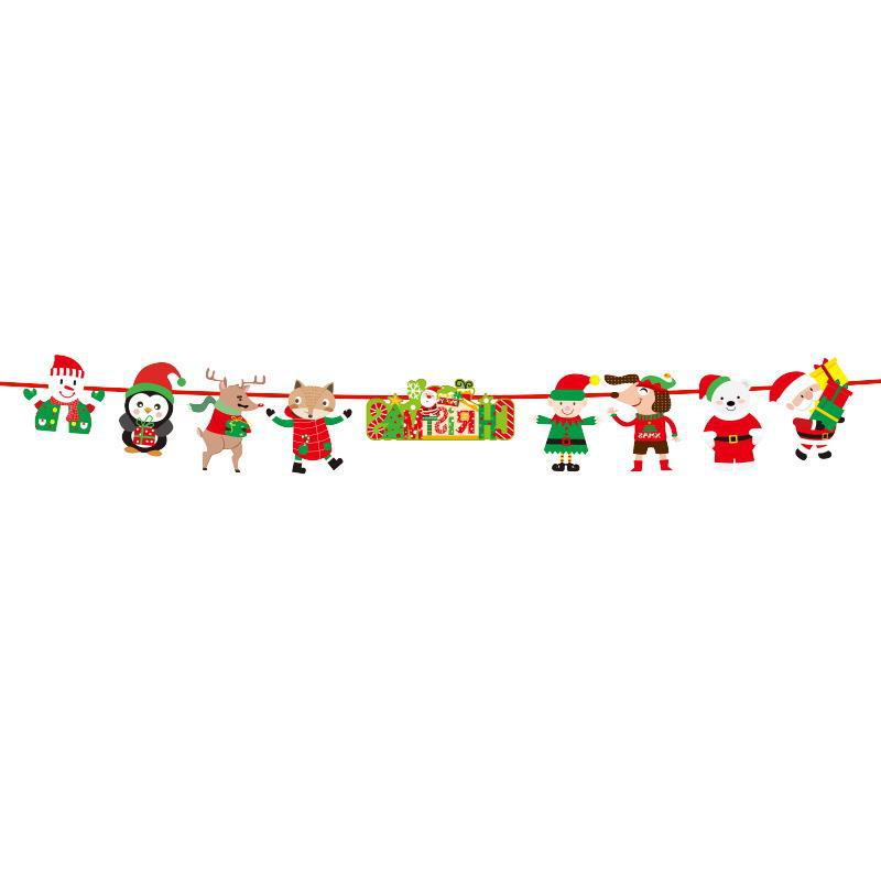 Christmas flag decoration supplies colorful flags pennants hanging flags Christmas party shopping mall scene decoration wholesale (minimum batch of 10 pieces)