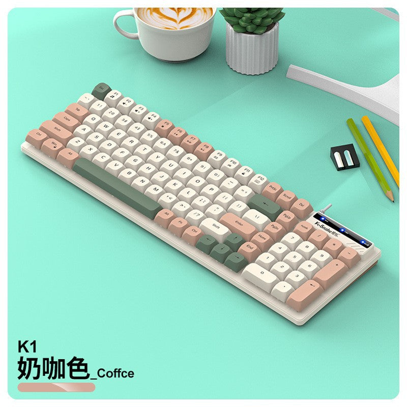 KM100有線鍵盤滑鼠套裝 機械手感