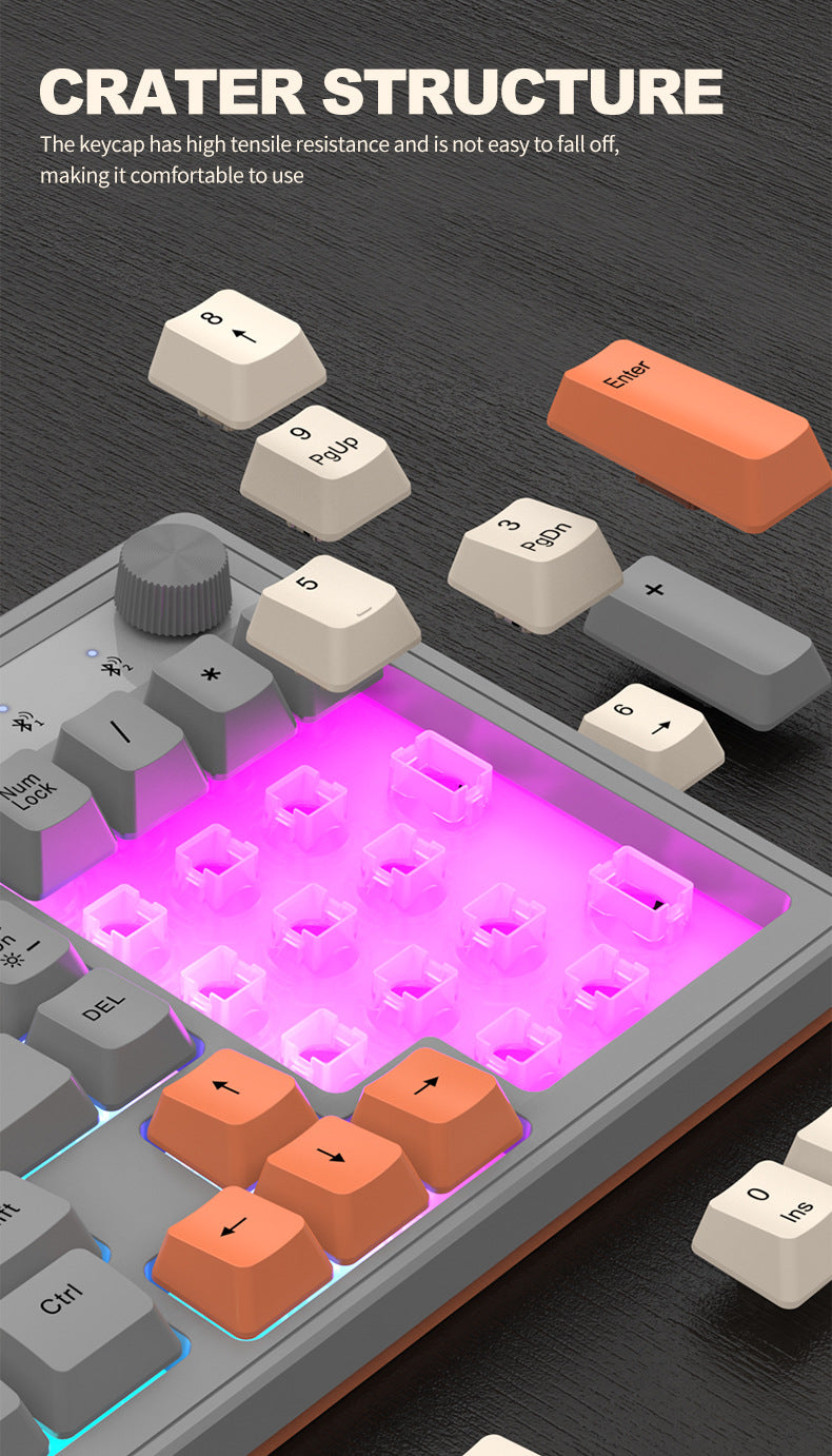 K-Snake K98 藍牙無線雙模鍵盤,機械手感,適用於臺式機、筆記本,辦公商務發光款