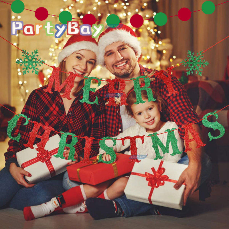 Christmas Paper Flag Party Decoration Birthday Flag Pennant Swallowtail Flag Banner Flower