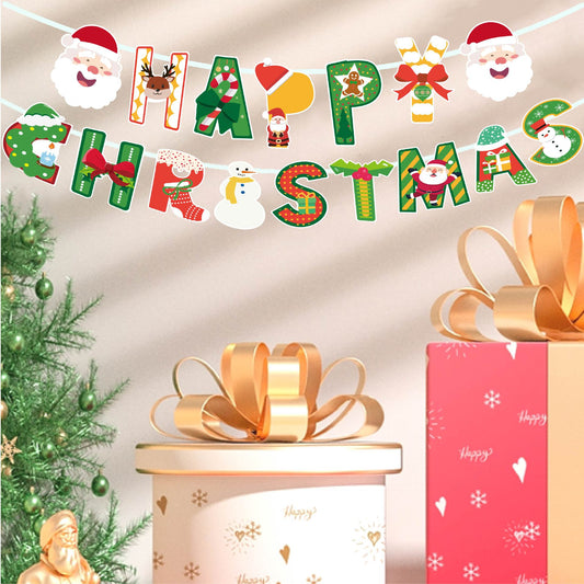 Christmas decorations, venue layout props, Christmas flags, party supplies, pennants, garden flags (minimum batch of 12 pieces)